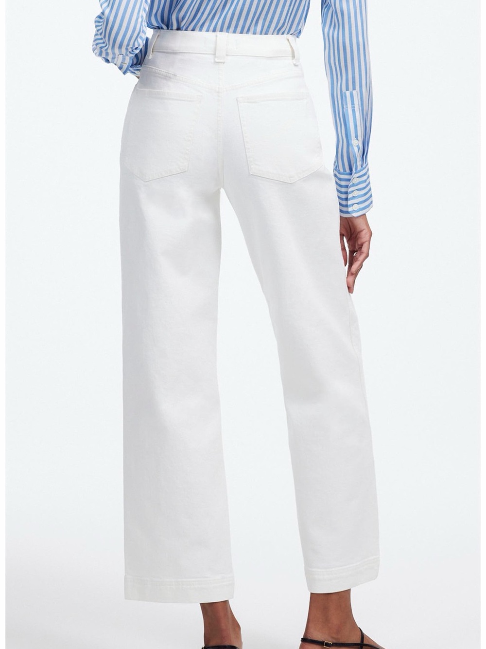 Madewell the Perfect Vintage Wide Leg High Rise crop jean size 30 in white - Picture 2 of 7